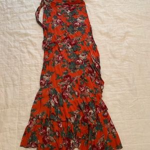 Floral maxi wrap skirt